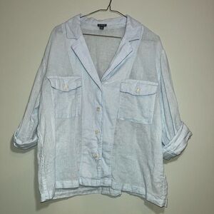 J.Crew button linen top
